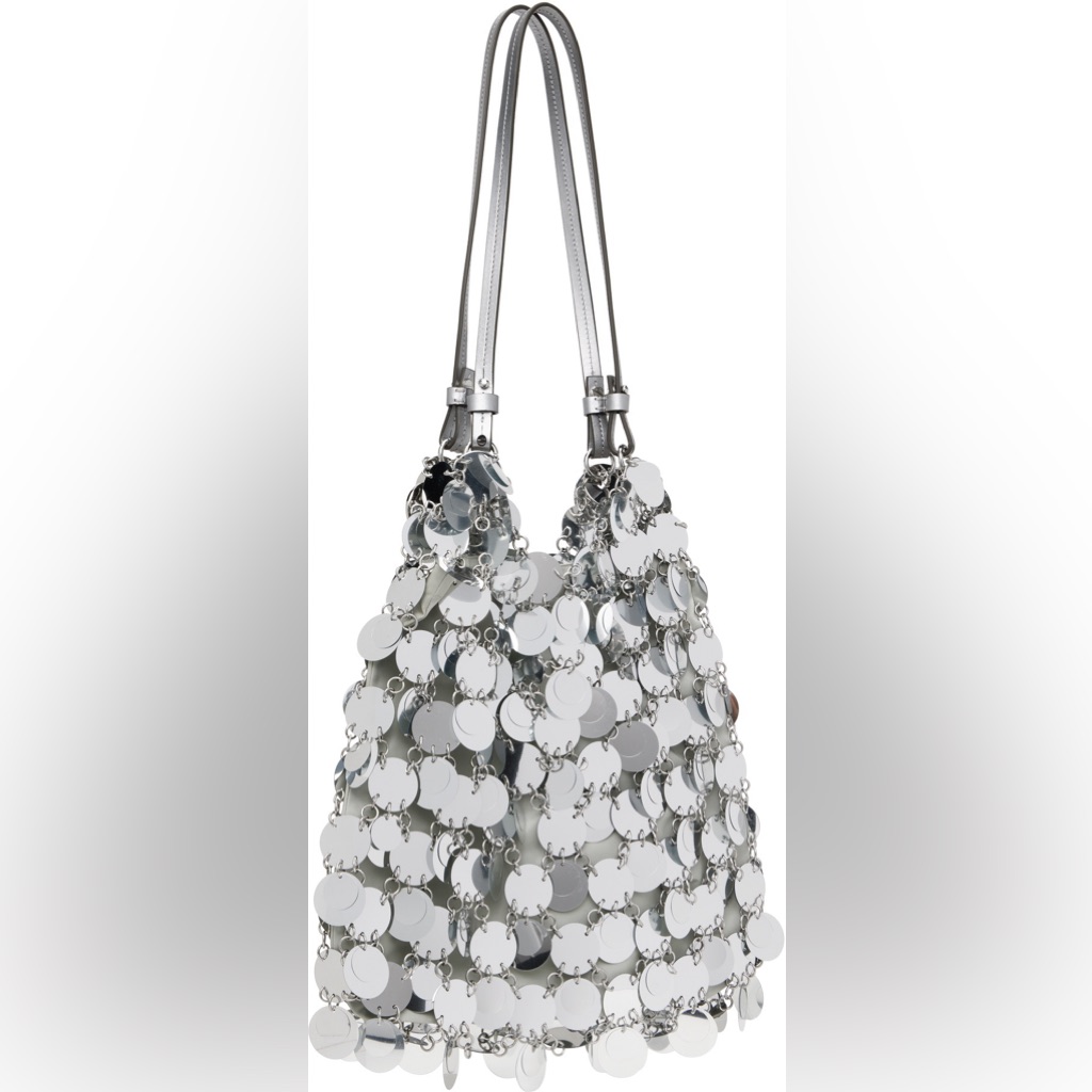 Rabanne By Paco Rabanne Sparkle Silver Disc Bag New